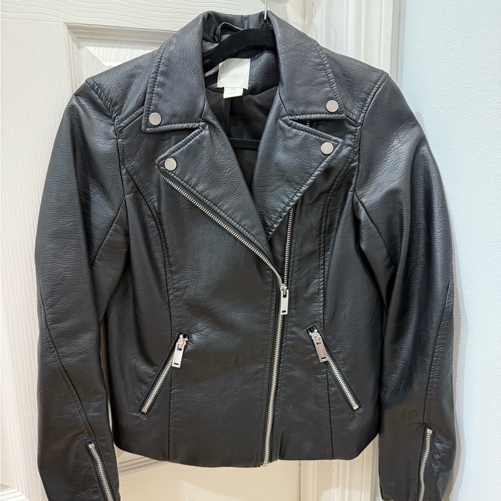 H&M Women's Black Faux Leather Jacket
